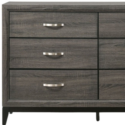 31" Gray Wood Five Drawer Dresser