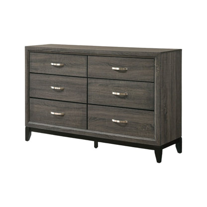 31" Gray Wood Five Drawer Dresser