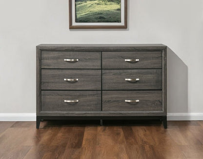 31" Gray Wood Five Drawer Dresser