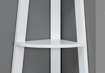 71" Espresso Wood Five Tier Corner Bookcase