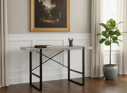 24" Taupe and Black Computer Desk