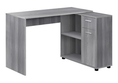 34" White L Shape Computer Desk With Two Drawers