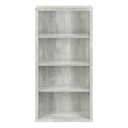 White Wood Adjustable Four Tier Bookcase