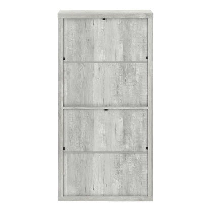 White Wood Adjustable Four Tier Bookcase