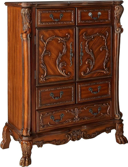 20" X 66" X 38" Cherry Oak Wood Poly Resin Dresserserver