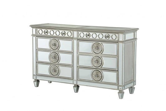 21" X 44" X 56" Mirrored Wood Chest