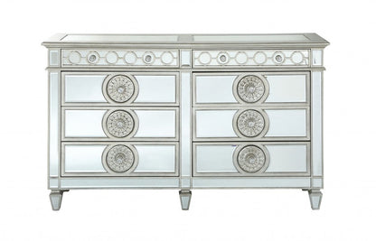 21" X 44" X 56" Mirrored Wood Chest