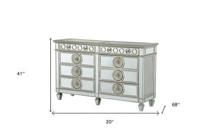 21" X 44" X 56" Mirrored Wood Chest
