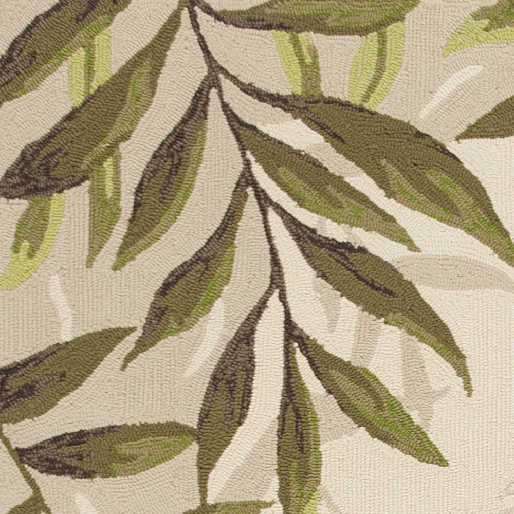 8' X 10' Beige Floral Handmade Indoor Outdoor Area Rug