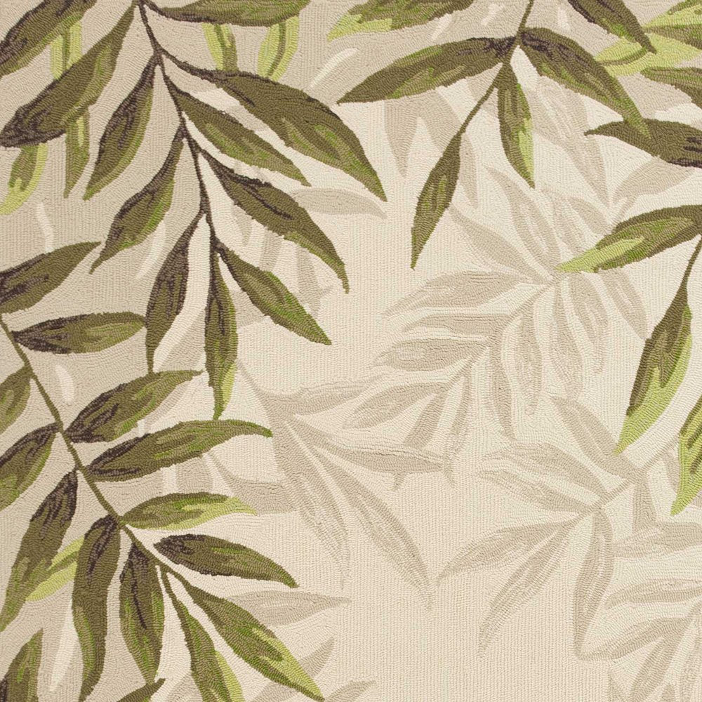 8' X 10' Beige Floral Handmade Indoor Outdoor Area Rug