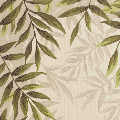 8' X 10' Beige Floral Handmade Indoor Outdoor Area Rug