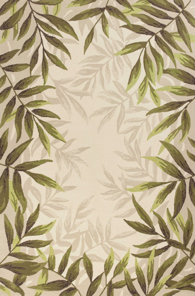 8' X 10' Beige Floral Handmade Indoor Outdoor Area Rug