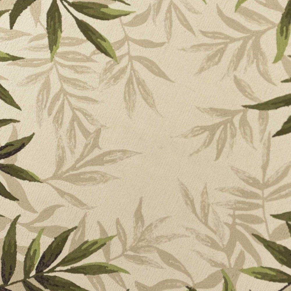 8' X 10' Beige Floral Handmade Indoor Outdoor Area Rug
