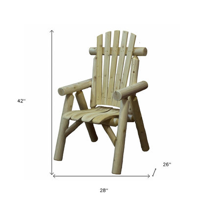 28" X 26" X 42" Natural Wood Dining Chair