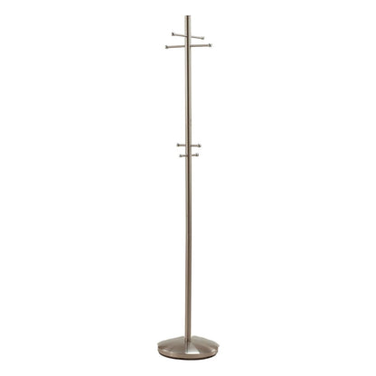 67" Brushed Steel Coat Rack