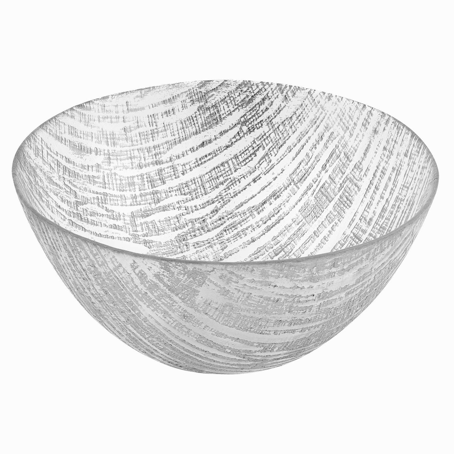 9" Clear And Silver Lead Free Crystal Round Serving Bowl