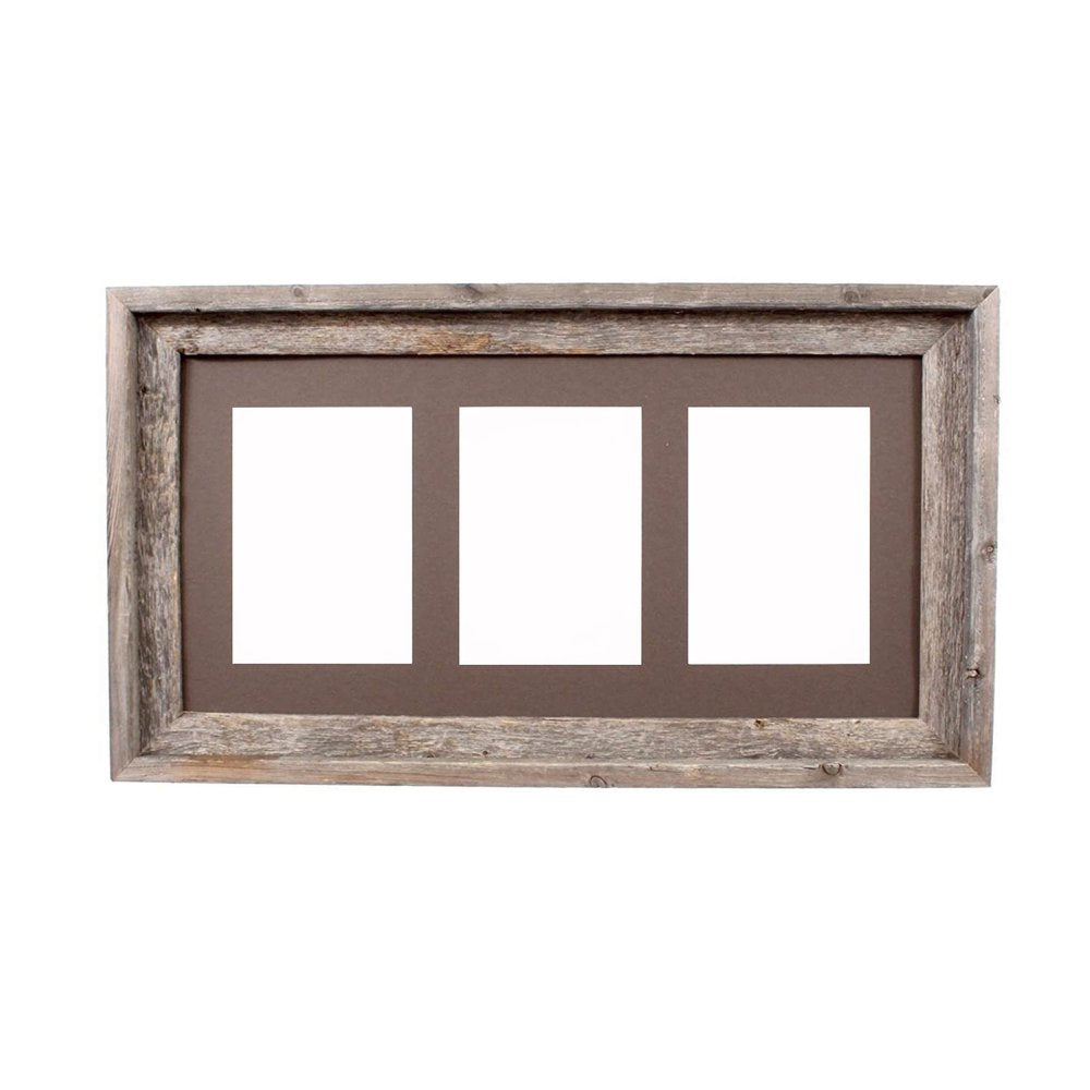 5" x 7" Gray Solid Wood Hanging Picture Frame with Mat