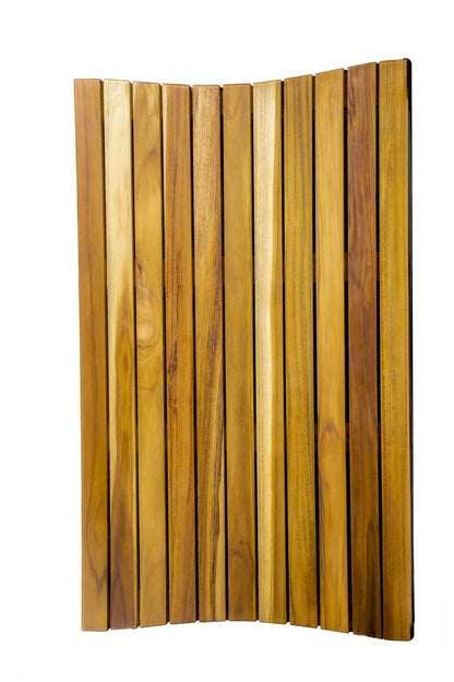 31" Brown Teak Slat Non Slip Bath Mat