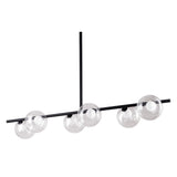 Black Kitchen Island Six Light Metal Ceiling Light