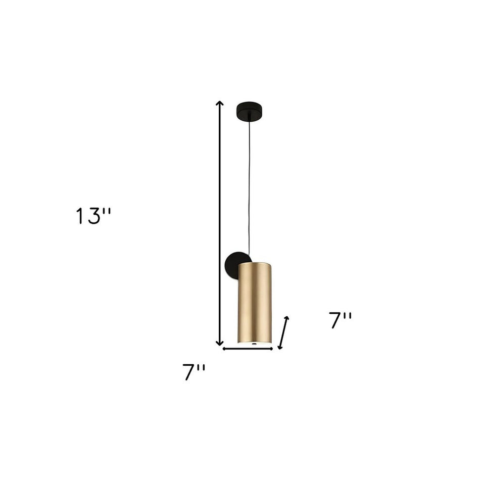 Gold Deco Cylinder Ceiling Lamp