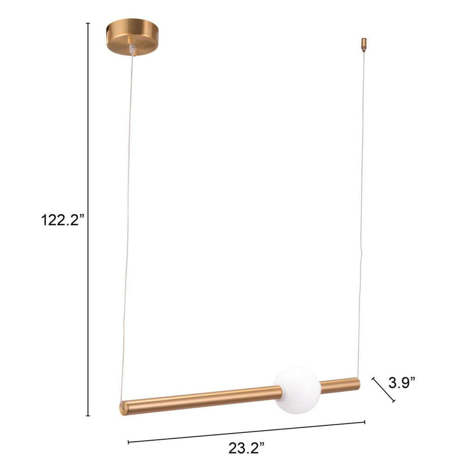 Gold And White Kitchen Island Metal LED Chandelier