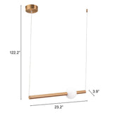 Gold And White Kitchen Island Metal LED Chandelier