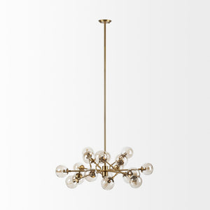 Gold Metal Eighteen Bulb Hanging Chandelier