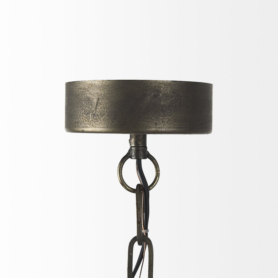 Industrial Caged Black Metal Hanging Light