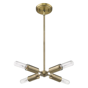 Gold Four Light Metal Dimmable Chandelier