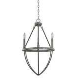 Ash Gray Candle Style Three Light Metal Dimmable Chandelier