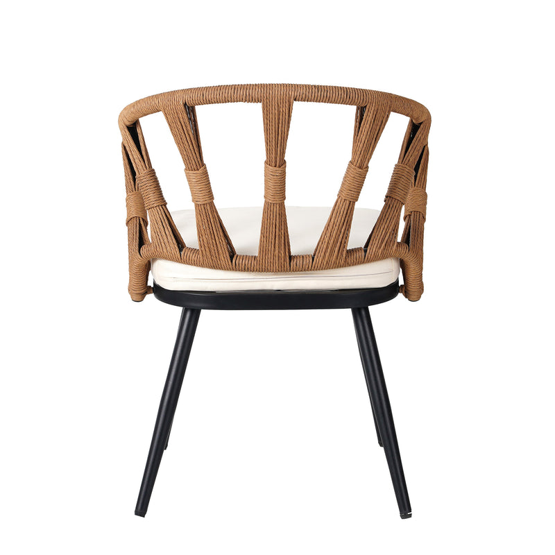 Contemporary Outdoor Set with PE Rattan Chairs and Plastic Wood