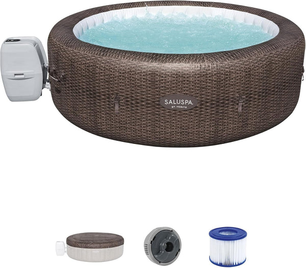 7 Person Round Inflatable Hot Tub 180 Jets-0
