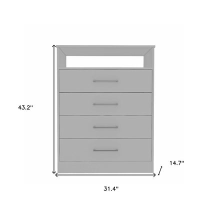 31" Black Four Drawer Vertical Dresser