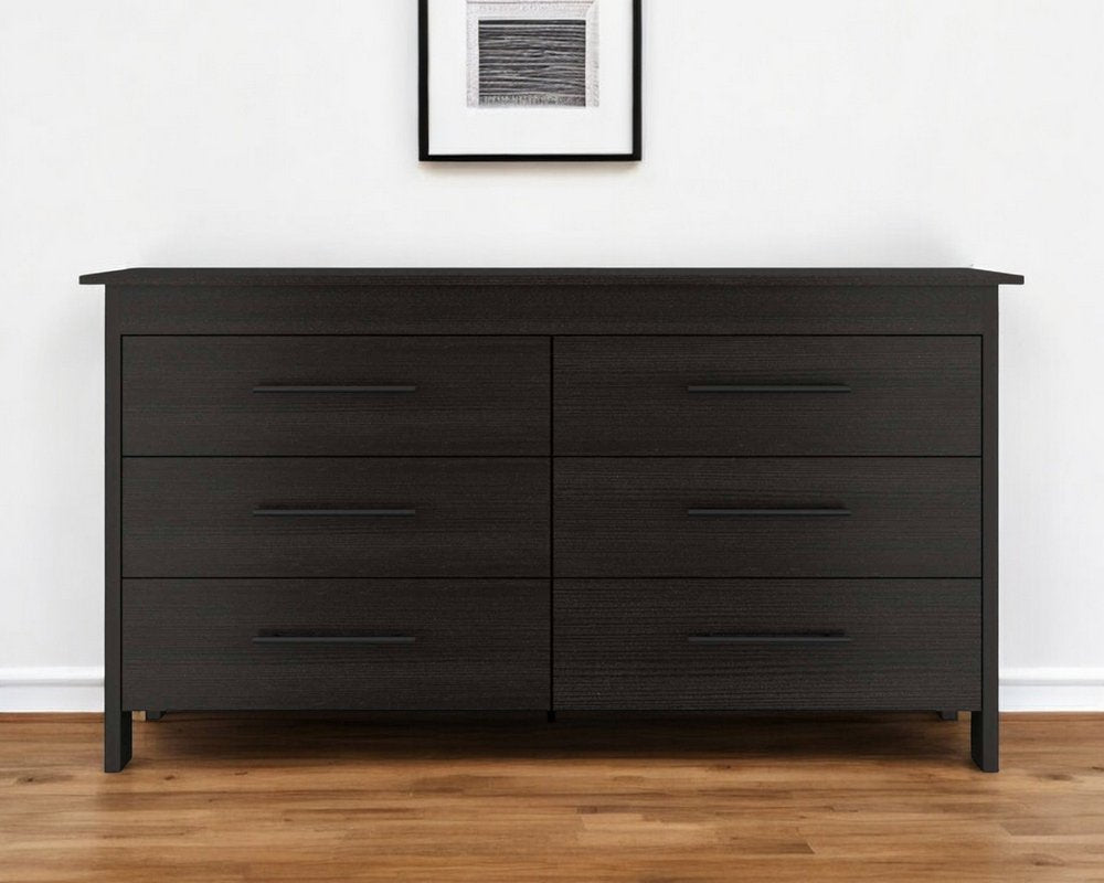 59" White Six Drawer Double Dresser