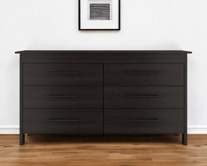 59" White Six Drawer Double Dresser