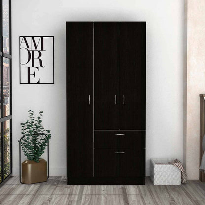 71" Black and White Single Drawer Combo Dresser