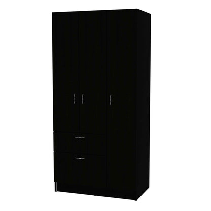 71" Black and White Single Drawer Combo Dresser