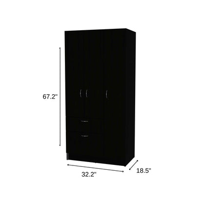 71" Black and White Single Drawer Combo Dresser