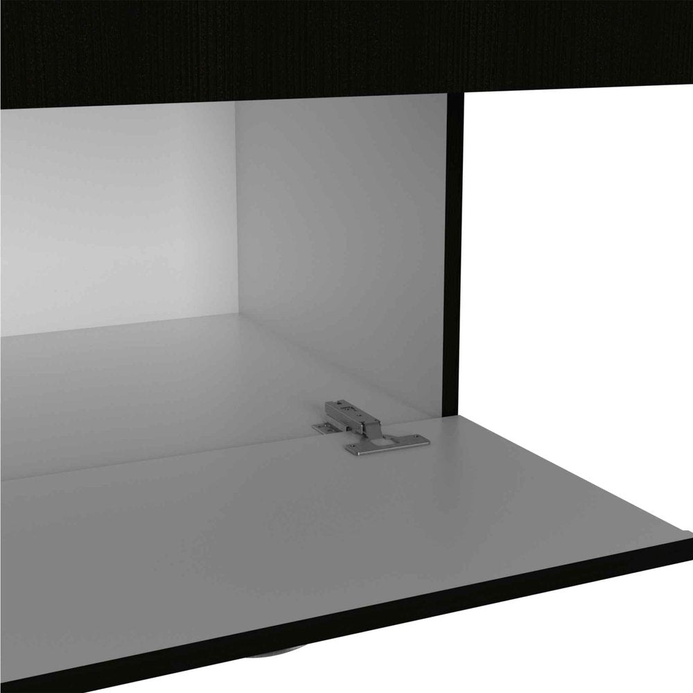 71" Black and White Single Drawer Combo Dresser