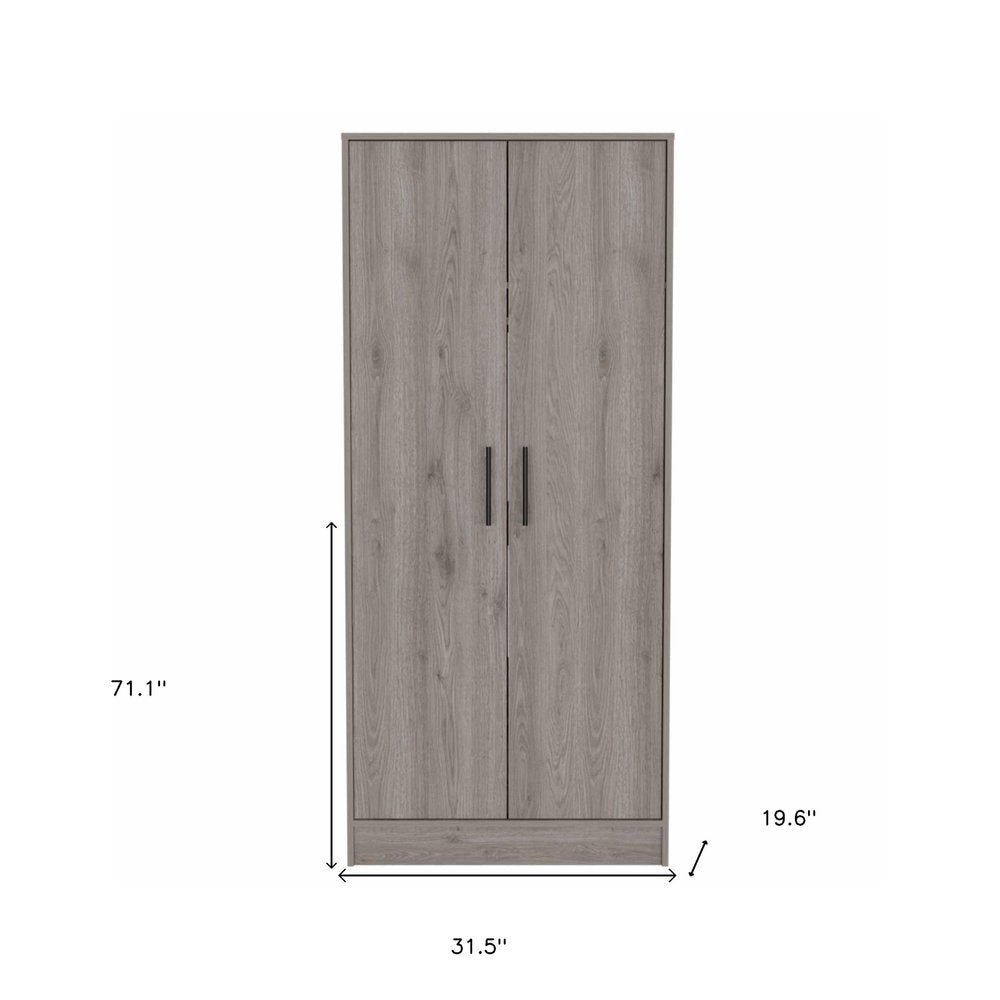 71" White Wood Two Door Single Drawer Combo Dresser