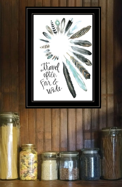 Travel Often Far and Wide 2 Black Framed Print Wall Art