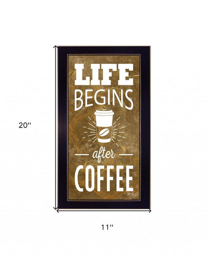 Life Begins after Coffee 1 Black Framed Print Wall Art