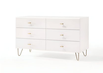 30" White Manufactured Wood Five Drawer Chest