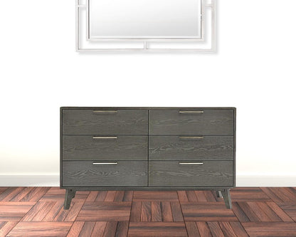 30" Grey Wash Solid Wood Five Drawer Chest