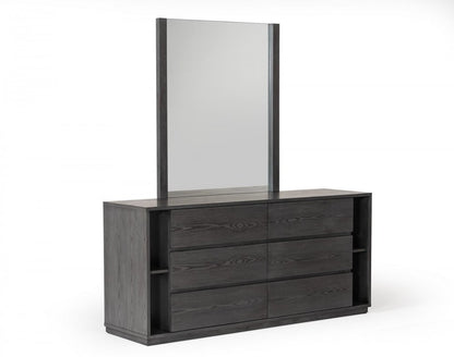 63" Walnut Solid Wood Six Drawer Double Dresser