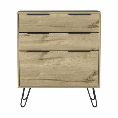 47" Brown and Black Four Drawer Double Dresser
