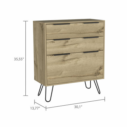 47" Brown and Black Four Drawer Double Dresser