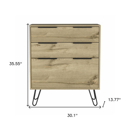 47" Brown and Black Four Drawer Double Dresser