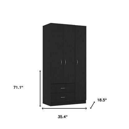 71" Light Oak Manufactured Wood Two Drawer Combo Dresser