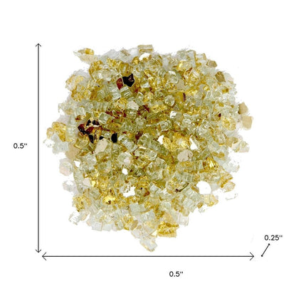 Gold Round Reflective Fire Pit Glass
